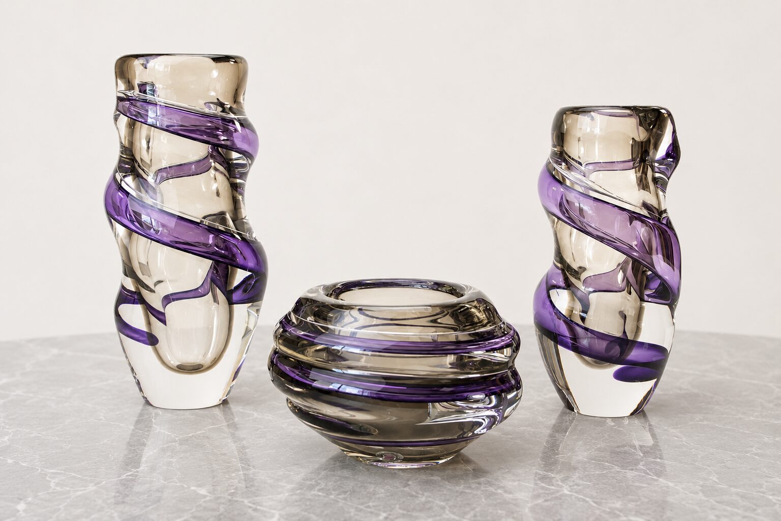 Kristallen Vazenset | Smoke & Violet | 16-24cm
