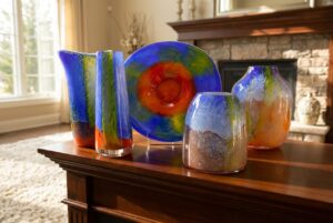 Vaas en Schaal Set | Marine | H30-40cm