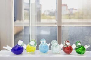 Gekleurde Vogels met Bubbels | Luxe decoratie