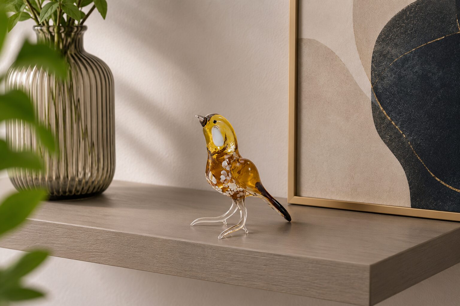 Glass Great Tit | Loranto Brown Bird | 11cm - Image 2