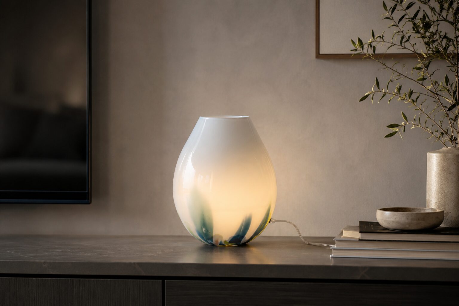 Glazen Lamp Monet 40cm. - Afbeelding 2