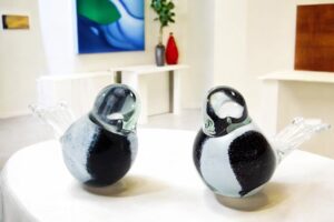 Glazen Vogels Zwart Wit | Luxe Cadeau