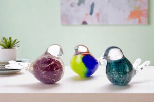 Glazen Vogel Bladgoud & Kleur | Europees Glas