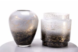 Vazen | Black & Gold | Gouden decoratie | H21cm