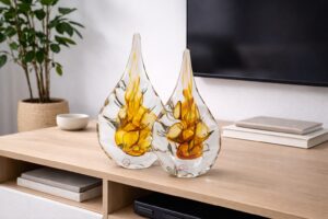 Druppel van Kristal | Reliëf | Bruin | H15-19cm