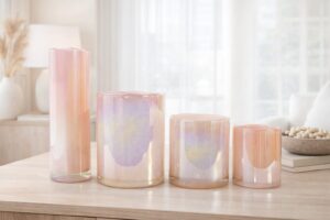 Cilinder Vazen Robuust | Roze | Parelmoer glans  | 16cm-37cm