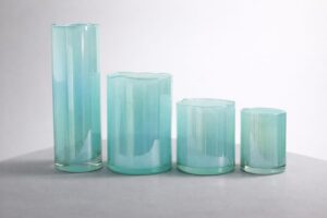 Cilinder Vazen Robuust | Turquoise | Parelmoer glans | 16cm-37cm