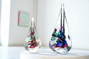 Druppel van Kristal | Prisma |  Groen & Rood