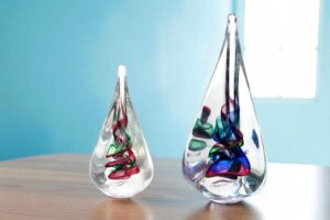 Druppel van Kristal | Prisma |  Groen & Rood