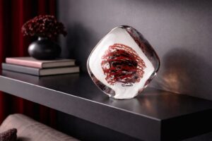 Object van Kristal | “Swirl” | Rood | Luxe Kristallen object