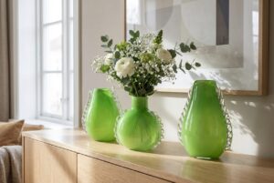 Vazen Set Lime | Groen & Decoratie | H30cm-36cm