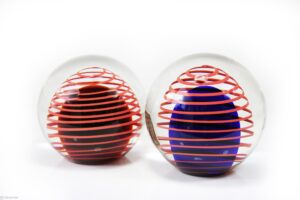 Kristallen Bol Rode Spiraal | Luxe Glasobject