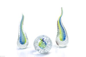 Glass objects Bohemian Crystal Blue – Green