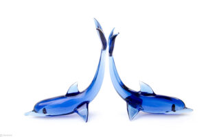 Glass dolphin | Glass Dolphin | standing | Blue