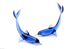 Glass dolphin | Glass Dolphin | standing | Blue