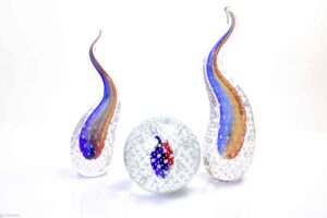 Glass objects Bohemian Crystal Blue – Red