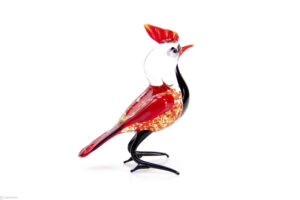 Vogel van glas | Glazen Vogel | Rode Kuif ´´Red Bird“