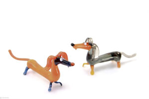 Dachshund made of glass | Glass Dachshund | ”Black&Orange”