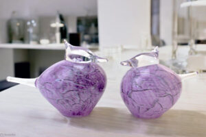 Crested Birds Lilac | Birds of Glass | Transparent Head