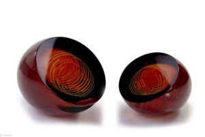 Object Ozzaro Crystal with colored spiral Brown Red