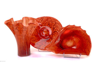 Vase and bowl “Red Marble”