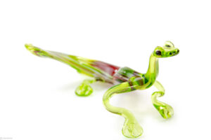 Salamander van glas | Glazen salamander | Groen