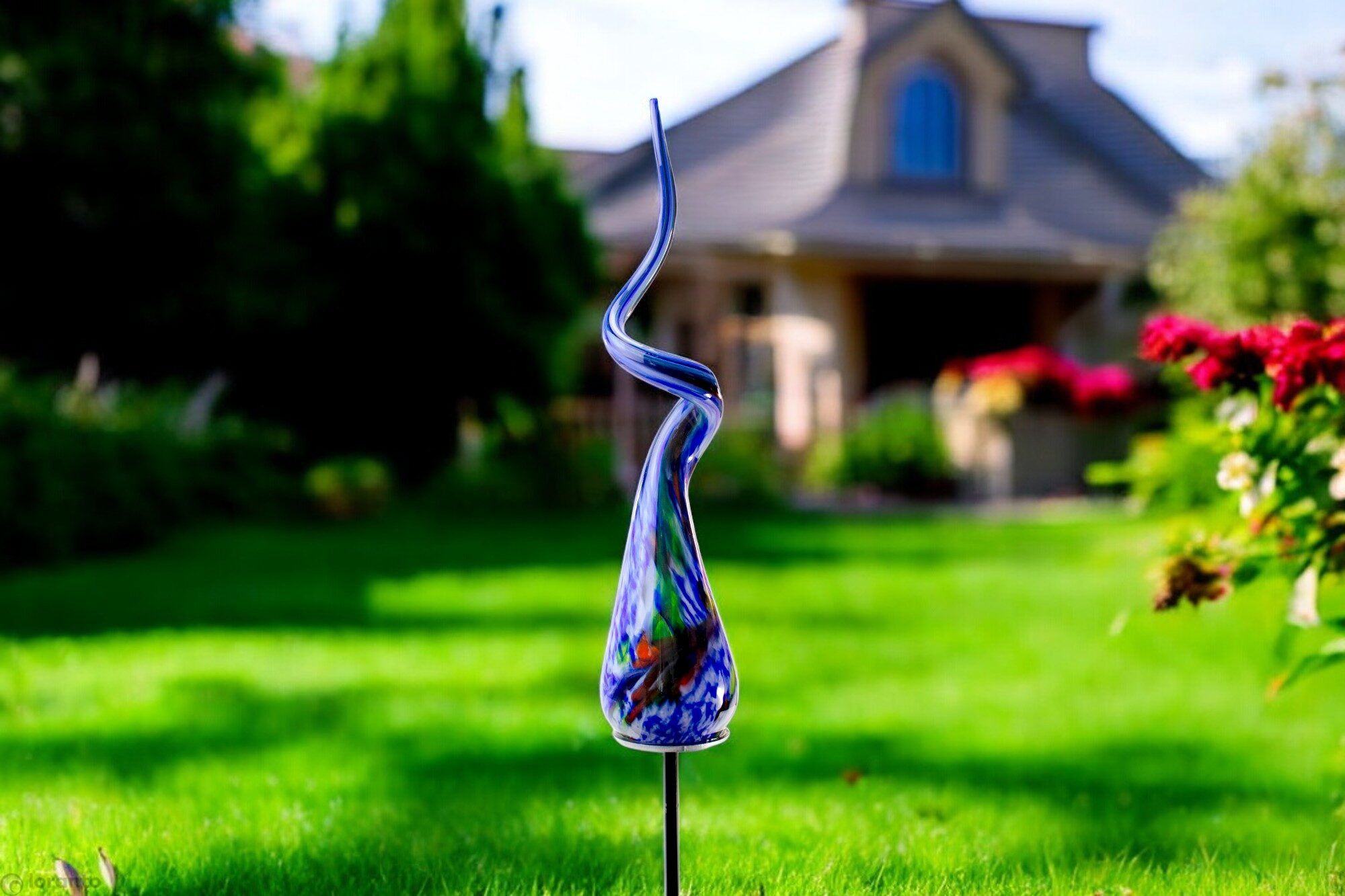 Garden Stake Swirl Blue | Garden Decoration