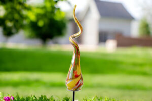 Garden Stake Swirl Yellow | Garden Decoration