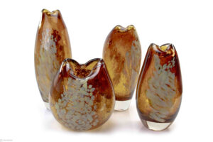 Vases Heart Brown with decoration