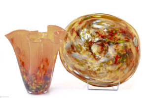 Vase and Dish | Red Rainbow