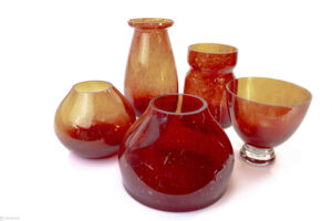 Bowl and vases series Red