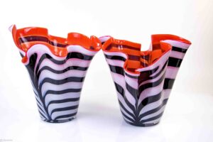 Black White Heavy Zebra Vases