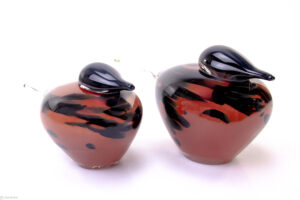 Vogel Set “Red & Black” | Glazen Decoraties | Glazen dieren