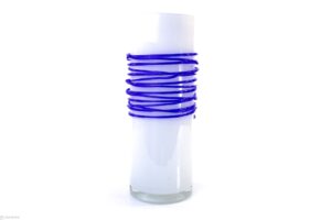 Cylinder Vases with Blue Spiral.