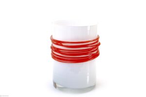 Cylinder Vases with Red Spiral.