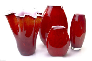 ”Red Marble” Vase Set