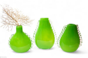 Vazen Set Lime | Luxe vazen | Vazen met Decoratie