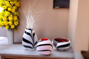 Zebra Vases and Bowl | Flat Vase | Ball vase | Come