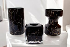 Vazen Set Zwart Bladgoud | Luxe Bloemen Vazen