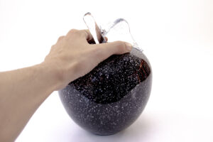 Appel met Blad | Black & Silver | Handgemaakt in Europa