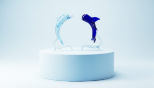 Dolfijnen van Glas Blauw | Handgemaakt