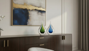 Glazen Druppels | Blue & Green | 15cm | Luxe Decoratie
