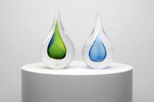 Glazen Druppels | Blue & Green | 15cm | Luxe Decoratie