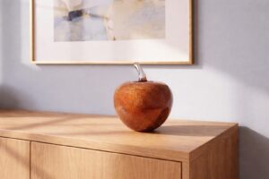 Appel van Glas | Rood & Goud | H18cm