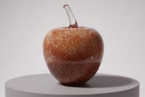 Appel van Glas | Rood & Goud | H18cm