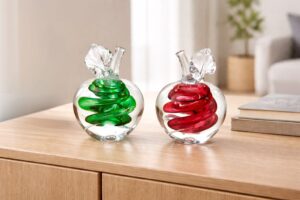 Kristallen appels | Rood & Groen | H11cm | Handgemaakt