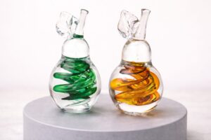 Kristallen Peren | Bruin & Groen | H15cm | Handgemaakt