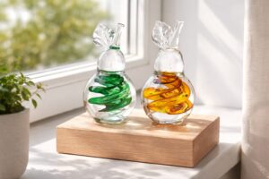 Kristallen Peren | Bruin & Groen | H15cm | Handgemaakt