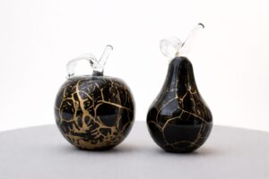 Glazen Fruit | Appel & Peer | Zwart & Bladgoud