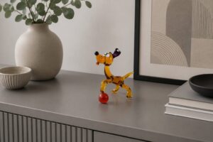 Glazen Hond met Bal | Bruin | Glazen Beeldjes